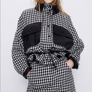 Zara Contrasting Tweed Jacket